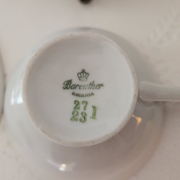 Bareuther Bavaria Porcelain | Tea Set | Cup, Saucer & Plate | Gilded Floral - Picture 9 of 14